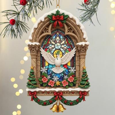 Yousheng Christmas Jesus Ornaments Religious Acrylic Xmas Tree Hanging Ornaments Christian Keepsake Gift for Home Garden Wall Decor