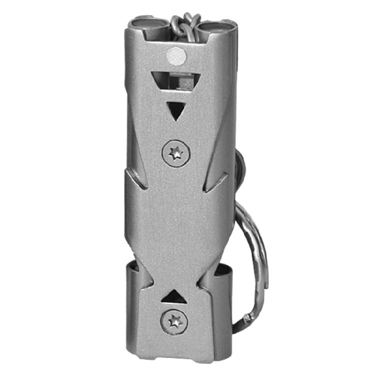 2 Stück Doppeltrompeten Signalpfeifen Edelstahl Notfallpfeifen Taschenwerkzeug