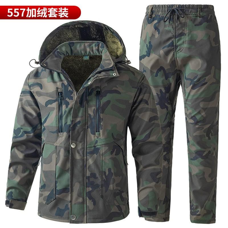 

Grid Velvet Camouflage Suit Men s Casual Outdoor Wear-resistant Dirt-resistant Tooling Labor Protection Clothing Workclothes 175 yards recommended 125-140 kg