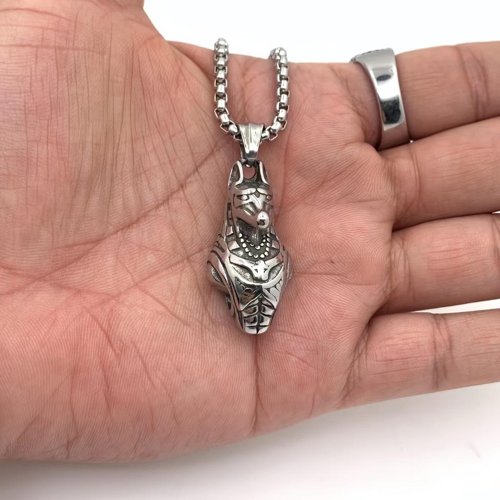 European and American Retro Egyptian Desert God Anubis Trendy Men and Necklace Pendant