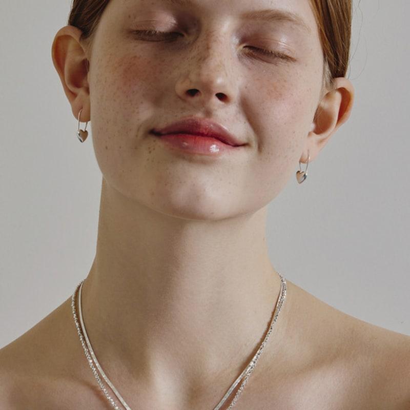 eenie beenie silver heart hook earrings