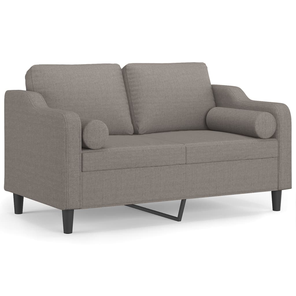 Vidaxl 2-Osobowa Sofa Z Poduszkami, Kolor Taupe, 120 Cm, Tkanina