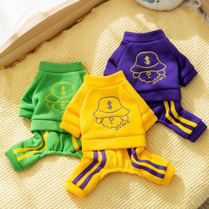 Dog Sport Fashion Dog Jumpsuits Hoodies Coat Warm Soft Puppy Clothes Cute Print Cat Jumpduits Pet Sweatshirts Winter Dog Clothes