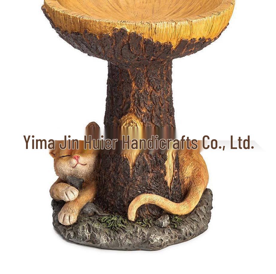 

Приграничный садовый декор: Енот и Птица Полистоуновая Фигурка Водный Орнамент