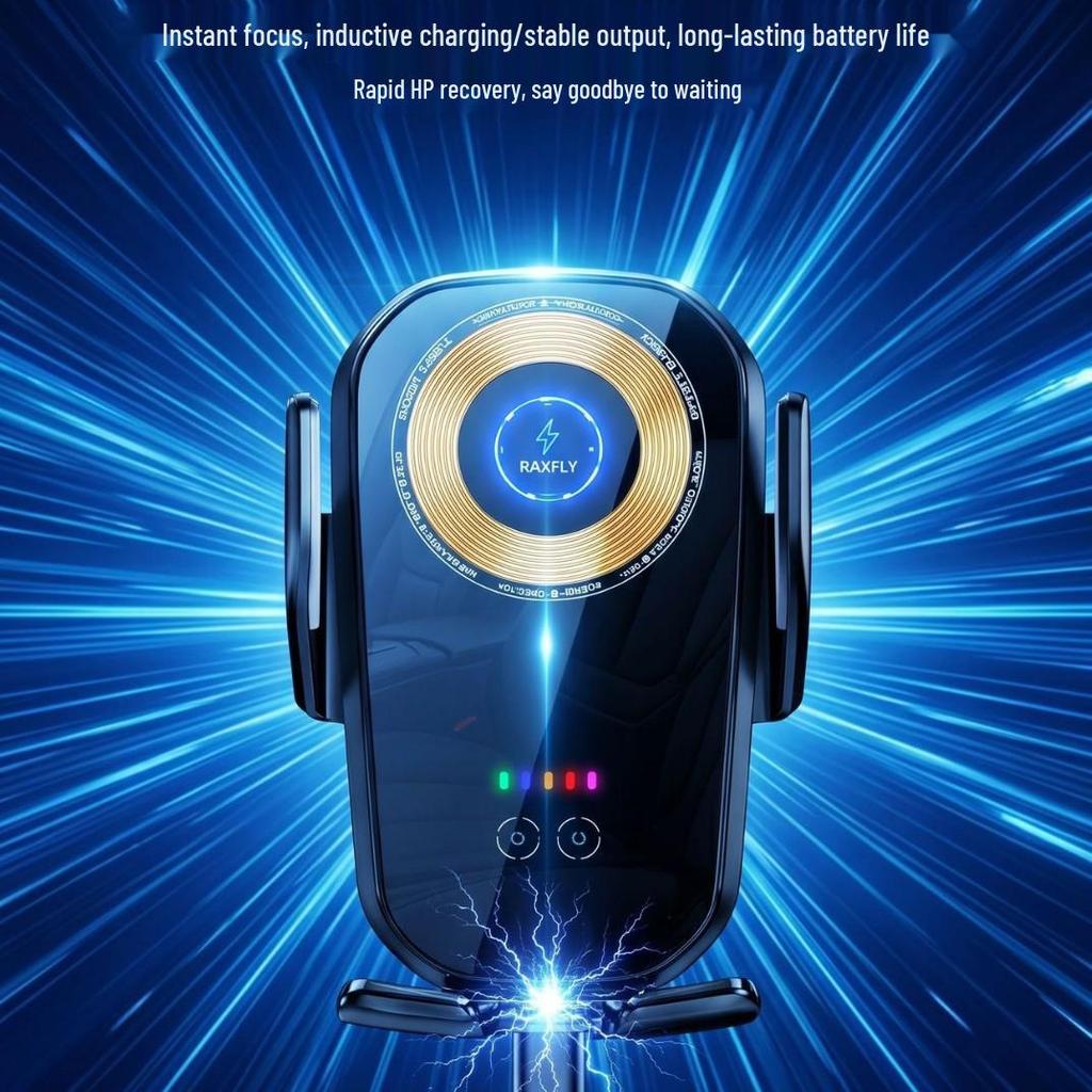 Wireless Charging Car Phone Holder & Mount with Suction Cup and Air Vent Support
