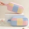 Corduroy Plush Striped Makeup Bag Cartoon Makeup Storage Case  Cosmetics Storage