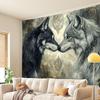 1Pc Wolves In Love Tapestry Wall Hanging, Decorative Fabric Poster for Bedroom, Living Room, Dorm & Home Decor