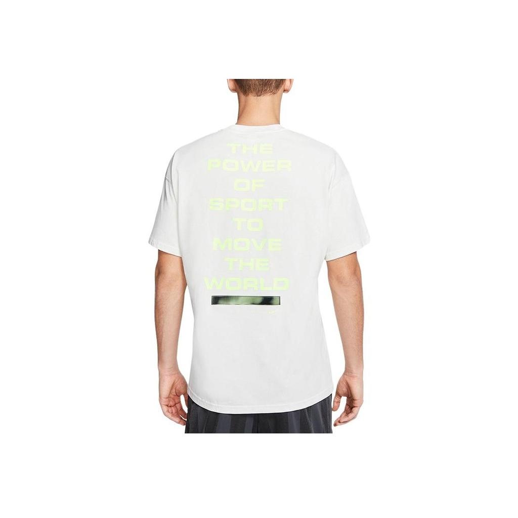 Nike Solid Color Crew Neck Logo Print Short Sleeve T-Shirt Men Tops White CK2336-133