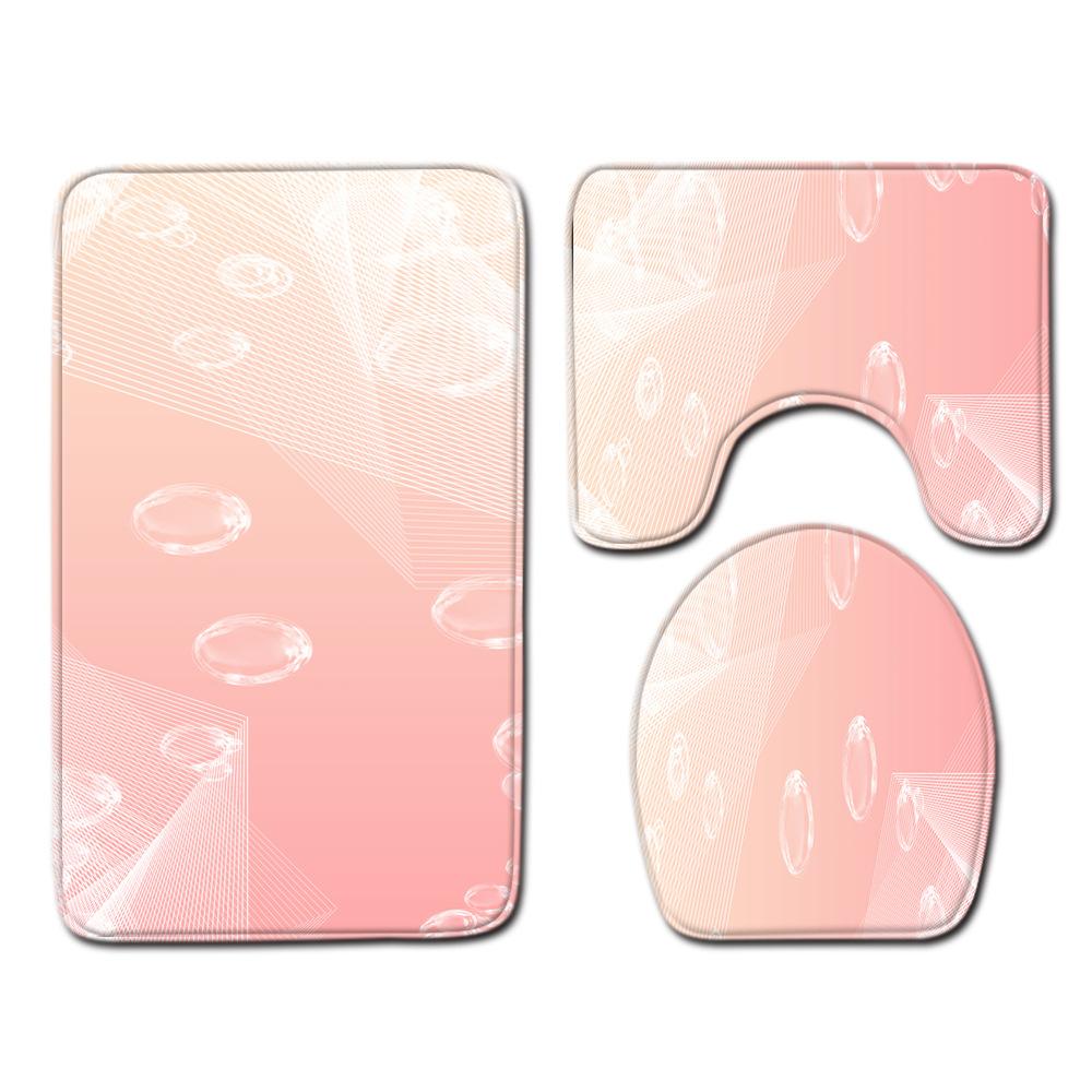 

Rainbow Bathroom Floor Mat Toilet Three-Piece Set 45cmx75cm