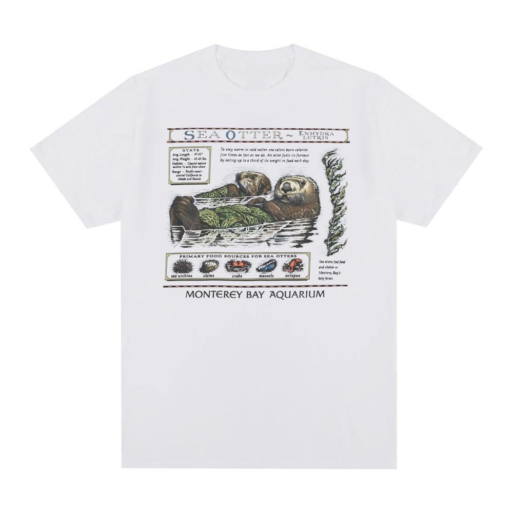 Monterey Bay Aquarium Sea Otter T-Shirt Otter Merch Shirt Unisex Casual Crew Neck Short Sleeve Graphic Tee Fashion T Shirts