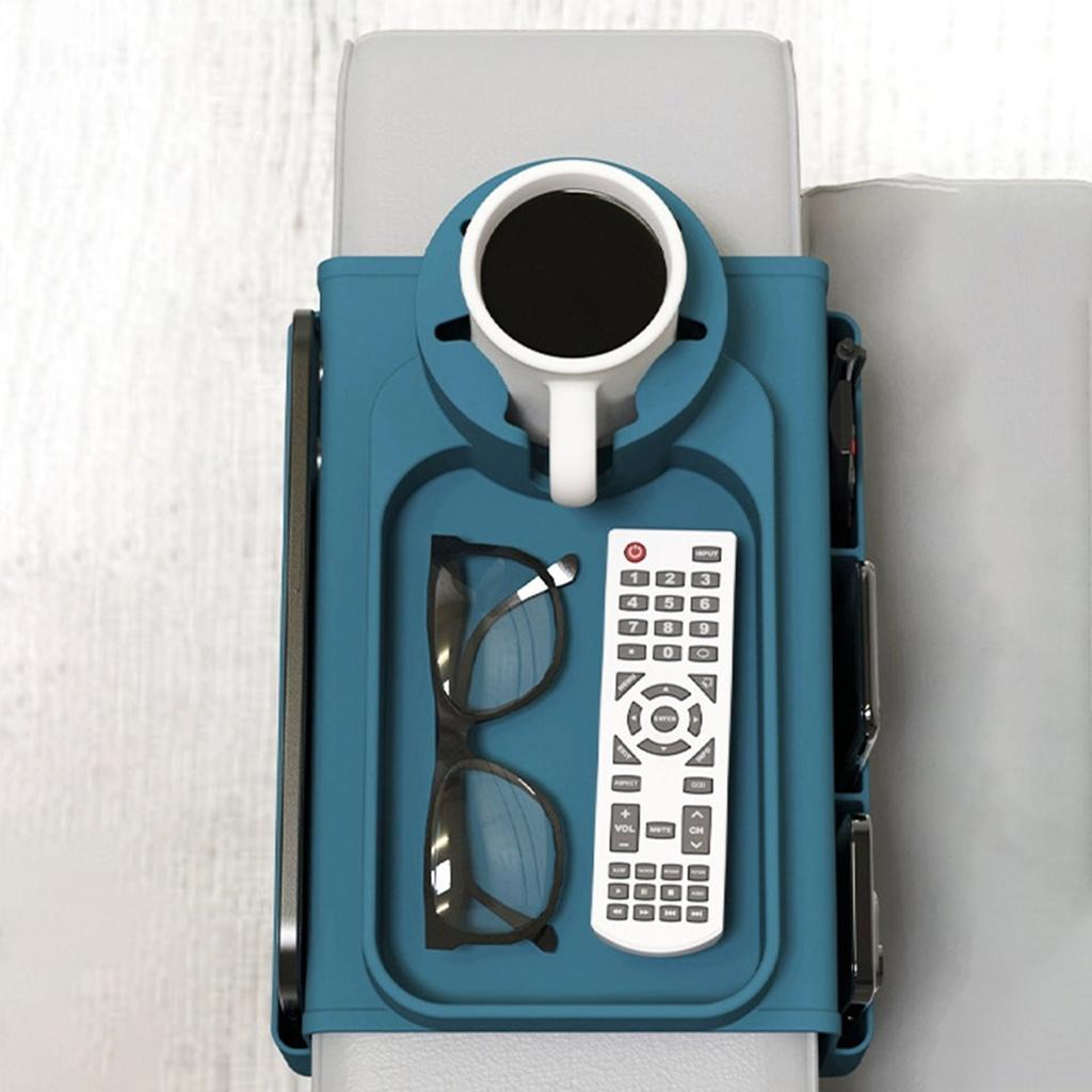 Couch Tray Sofa Arm Cup Holder Anti Slip Recliner Table Tray Silicone Sofa Armrest Tray for Drinks Beverage Coffee