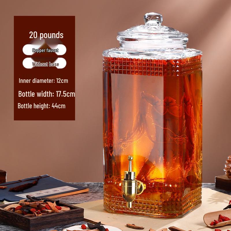 Sealed Sparkling Wine Bottle with Faucet - Household Ginseng Wine Jar & Baijiu Container