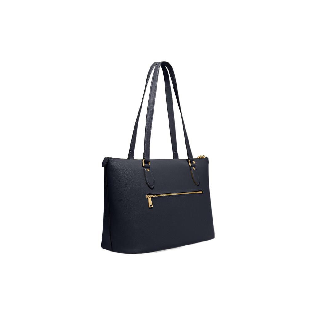 New COACH Gallery Cross Stitch Leather Tote Bag Shopping Bag Handbag Shoulder Bag Large Size Women's Midnight Blue CH285-IMMID