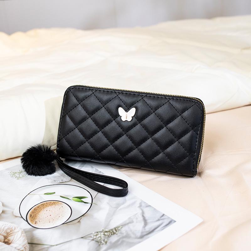 Легкий роскошный свежий небольшой аромат женский кошелек на запястье сумка для карточек многофункциональная женская простая сумка для мобильного телефона чёрный 1369₽