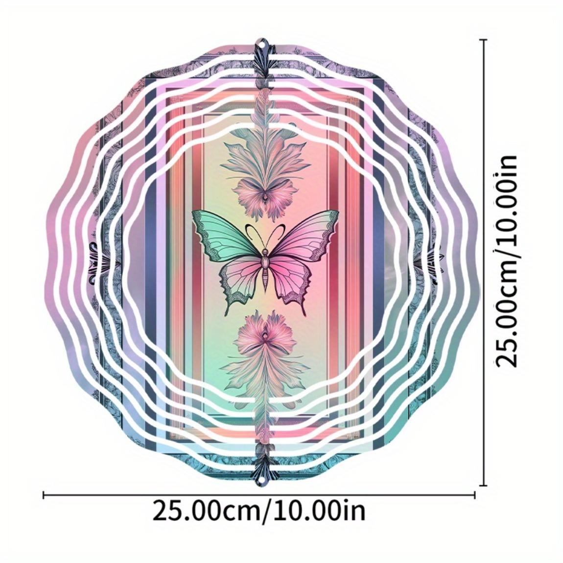 

10-дюймовый богемный мандала колокольчик ветра металлический садовый декор с вращающимся на 360 градусов крючком, батарейки не требуются, идеальный подарок для семьи и друзей 01A