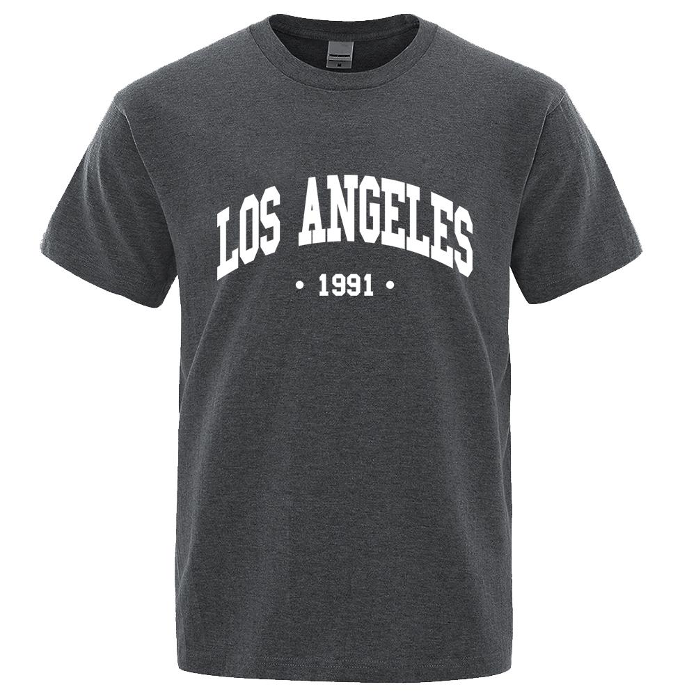 Cotton 1991 Usa City Letter Print Clothes Men Oversize Breathable T Shirt Summer Sweat Luxury T-Shirt Cotton Goth Tee Shirt