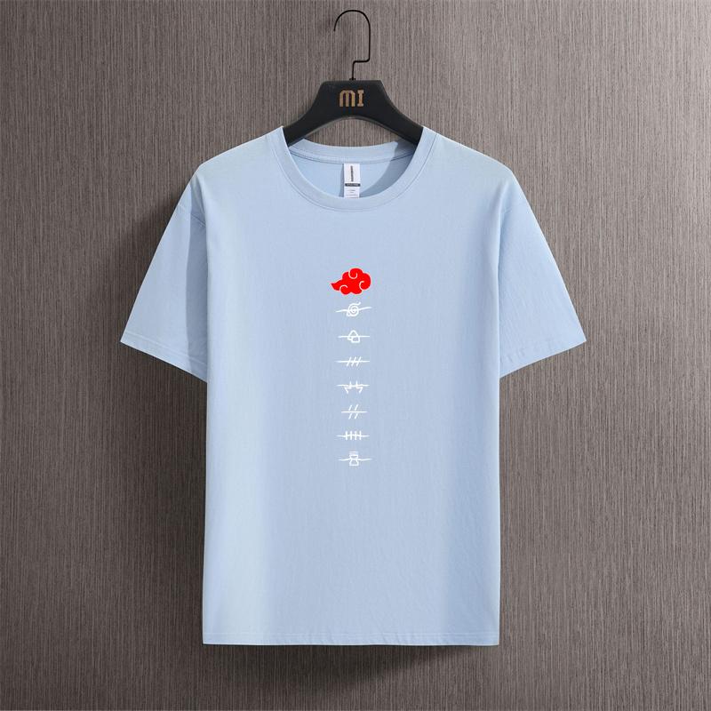 2024 New Mens and Women S Nine Tailed Fire T-shirt Shadow Ninja Short Sleeve Anime Surrounding Fashion Trend Top T-shirt Summer