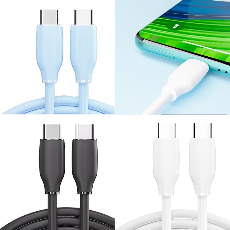 PD20W USB C Silicone Cable USB to USB C Type C Charging Fast Charging Cable Replacement for Phone Laptop Camera
