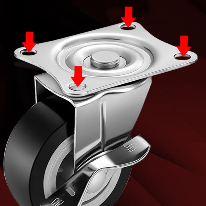 14Pcs 1inch PVC Furniture Casters with Brake Universal Heavy Trolley Wheel for Smooth Quiet Movement Easy to Install