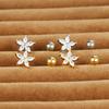 2PC Gold Color Small Crystal Flower Ear Studs Earring Stainless Steel Cartilage Daith Earring Tragus Helix Rook Piercing Jewelry