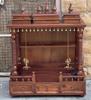 Wood Wall Mandir Temple | Home Decor Religion Temple Idol-Wood Mandir with Bells and Storage  Traditional Home Temple Design for Prayer