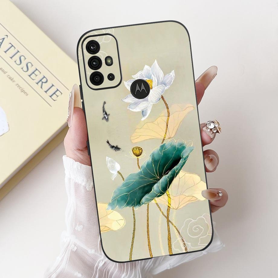 For Motorola Moto G10 G20 G30 G40 Fusion G50 G60 Phone Case Back Cover Soft Matte Silicone Slim Funda Lovely Panda Rabbit Flower