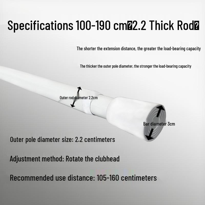 Stanzfreie Teleskop-Vorhangstange für Türen, Küchen, Kleiderschränke, Duschen und zum Wäschetrocknen