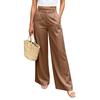 Damen High Waist Weite Hosen mit Taschen Entspannte Passform Gerades Bein Lässige Hosen Geeignet für den täglichen Gebrauch und die Arbeit