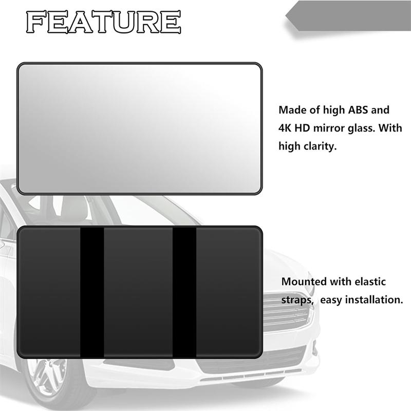 Car Mirror For Sun Visor Large Screen Portable Makeup Mirror Hd Vanity Mirror For Truck Suv Interior Rear View Mirror