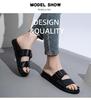 Women's Thick-Soled Genuine Leather Flip-Flops - Soft, Non-Slip Summer Sandals for Casual Beach Outings