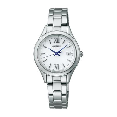 [Seiko Klokke] Dame Solcelle Radiostyrt Rund Skive Klokke, Seiko Selection S-Serie SWFH129, Sølv