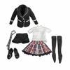 1/6 Female School Uniform Outfit Lace-Edged Plaid Tailored
