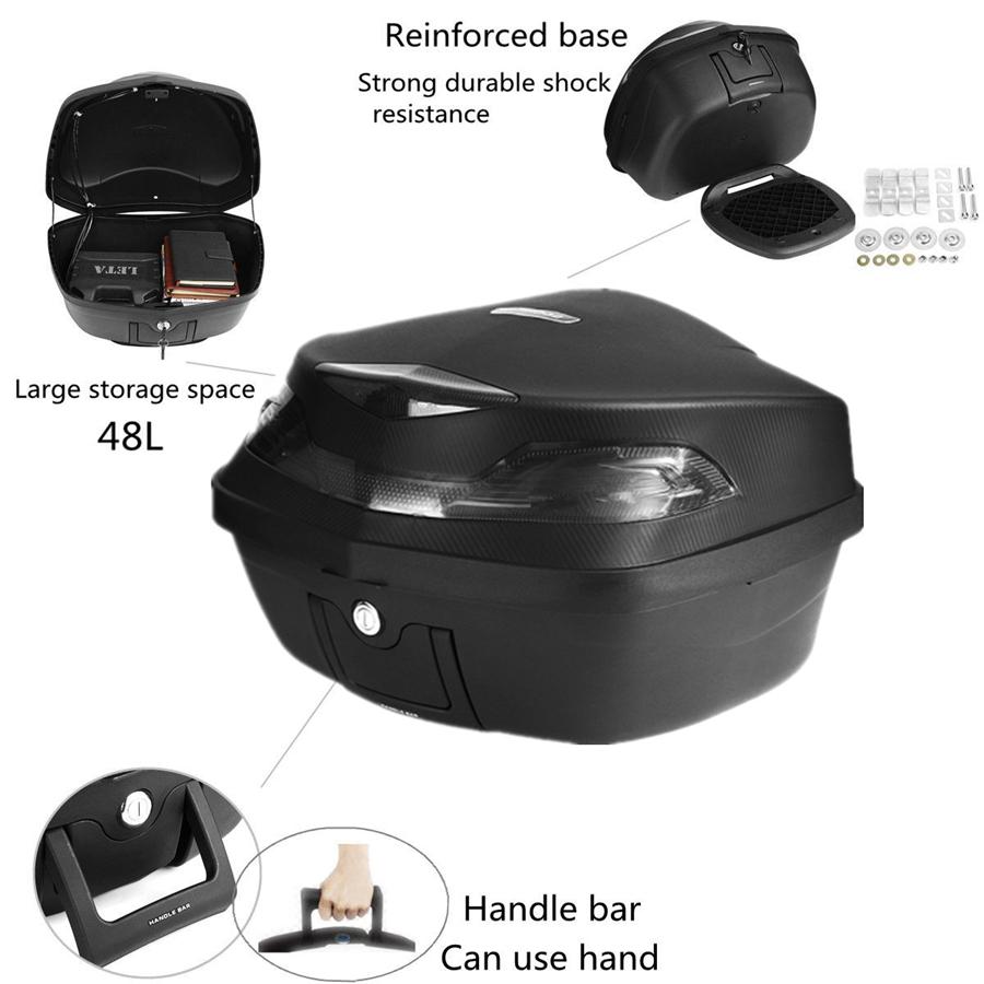 48L Motorcycle Scooter Top Box Topbox Rear Luggage Storage