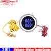 ZMFJH Dual Gauge 2 IN 1 Digital Voltage+Water Temperature Gauge with Sensor 10mm Blue LED Light 0-120℃ Water Temp Meter 12V24V