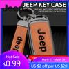 For Jeep Zinc Alloy Leather Car Key Cover Case Fob for Jeep Renegade Compass Cherokee Grand for Chrysler 300C Wrangler Car Ac