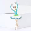 Fashion Rhinestone Dancing Girl Brooches for Women Enamel Character Pin Event Party Gift Backpack Decoration Clothes Accessories
