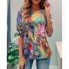 Women's T shirt Tee Print Daily Casual Long Sleeve Crew Neck White Spring Fall
