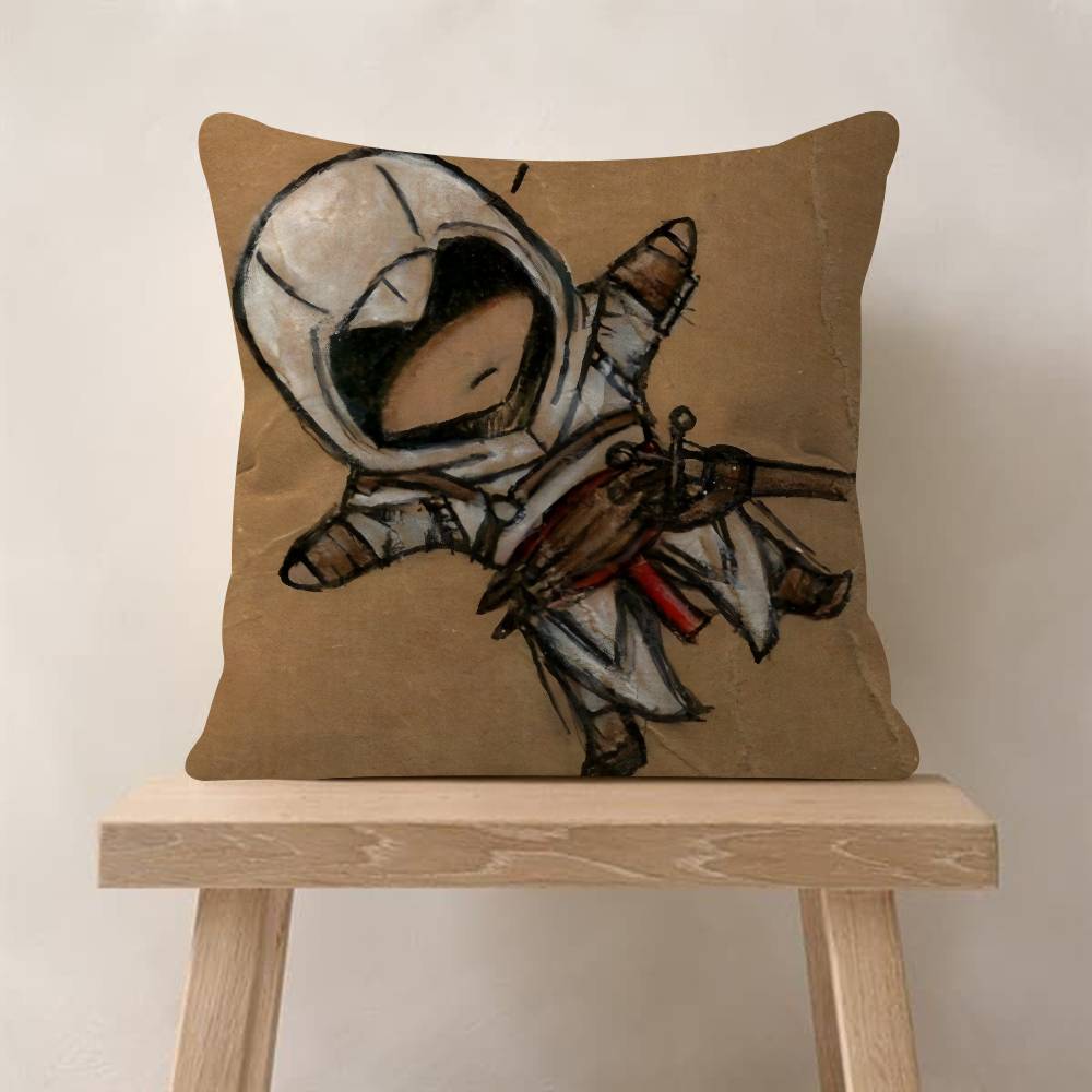 Game A-Assassins C-Creed Logo Decorative Room Aesthetics Pillow Case Home Decor Bedroom Sofa Bed Couch Pillow Cover 45X45