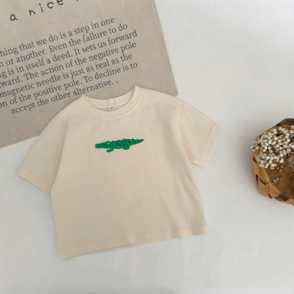 

Summer Child T-shirt Costume Printed Cartoon Short-sleeved For Baby Fashion New Loose Simple Sport Shirt Kids Thin Tops 110