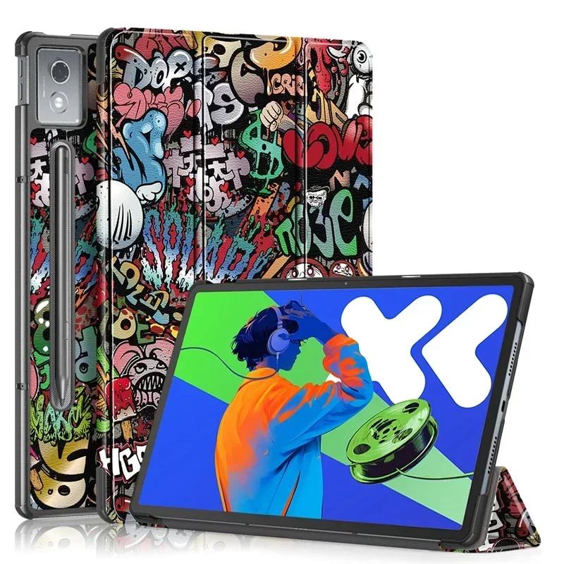 Custodia per Lenovo Idea Tab Pro da 12,7 pollici, pieghevole a tre ante, magnetica, in pelle, con supporto, Cover rigida Smart per Lenovo Idea Tab Pro 2025 Tb373fu