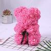 Orso di Fiori di Rosa Teddy Artificiale da 25 cm con Scatola Regalo Romantico di San Valentino Fidanzata Donne Anniversario Forniture per Feste di Matrimonio