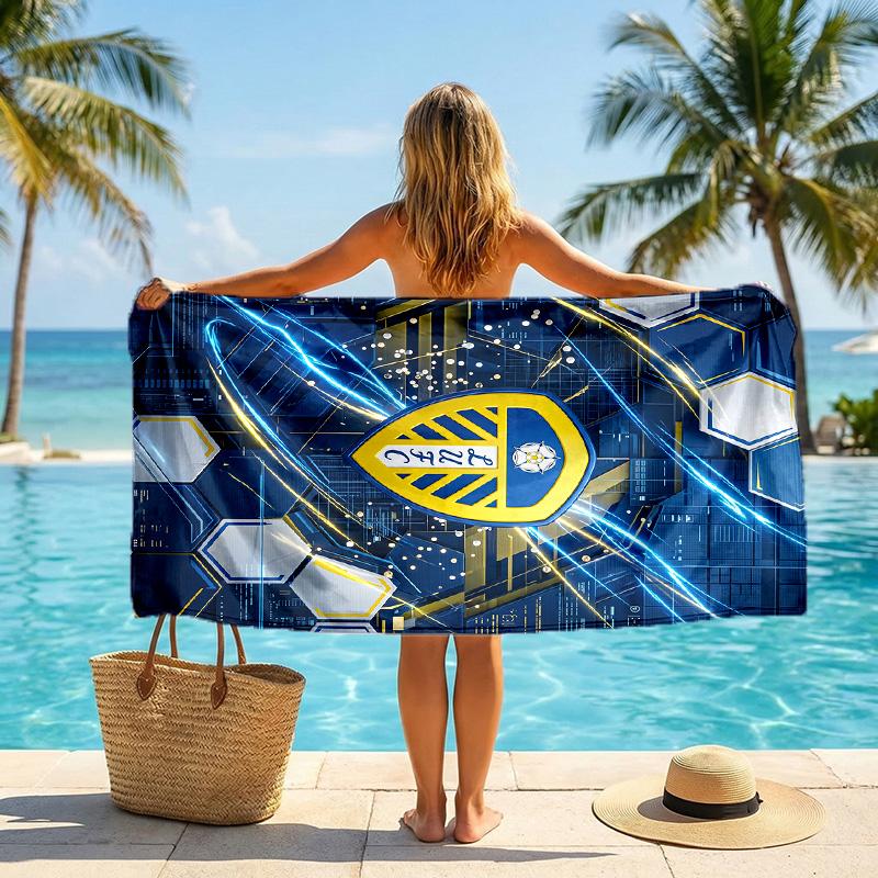 Asciugamano da Spiaggia Leeds United Football Morbido Microfibra Asciugamano Estivo Asciugatura Rapida Assorbente per Spiaggia Piscina Viaggio