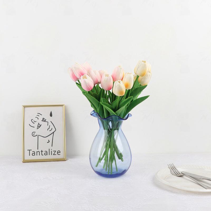 1pc Tulips Flowers Artificial Tulip Bouquet PE Fake Flower Wedding Party Decoration Mother Day Gifts Home Garden Decor