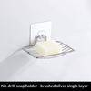Stainless Steel Soap Dish Holder Single Layer Drain No Drilling Wall Mounted Draining Soap Rack For Bathroom Shower Storage