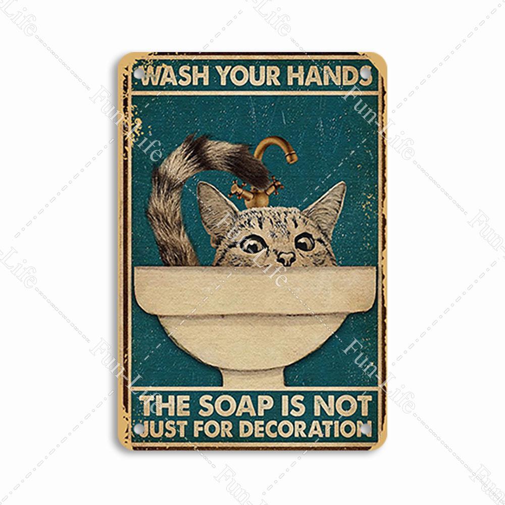 Vintage Cat Metal Sign Poster, Home Decor, Retro Animals Tin Sign, Living Room, Pet Shop, Bar, Hotel, 20x30cm