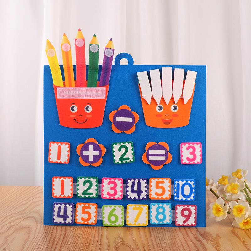 

Інтерактивна дитяча фетрова дошка Busy з мультфільмом - творча іграшка для раннього навчання своїми руками з підрахунком пальців