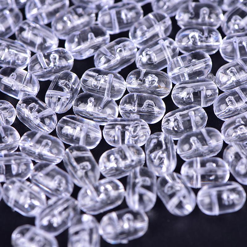 100 200Pcs Fischen Korn Plastikoval Korn Doppelter Perlen Bohrer Kreuz Freier