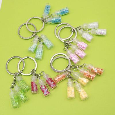 Lucky Glass Crystal Keychain Bottle