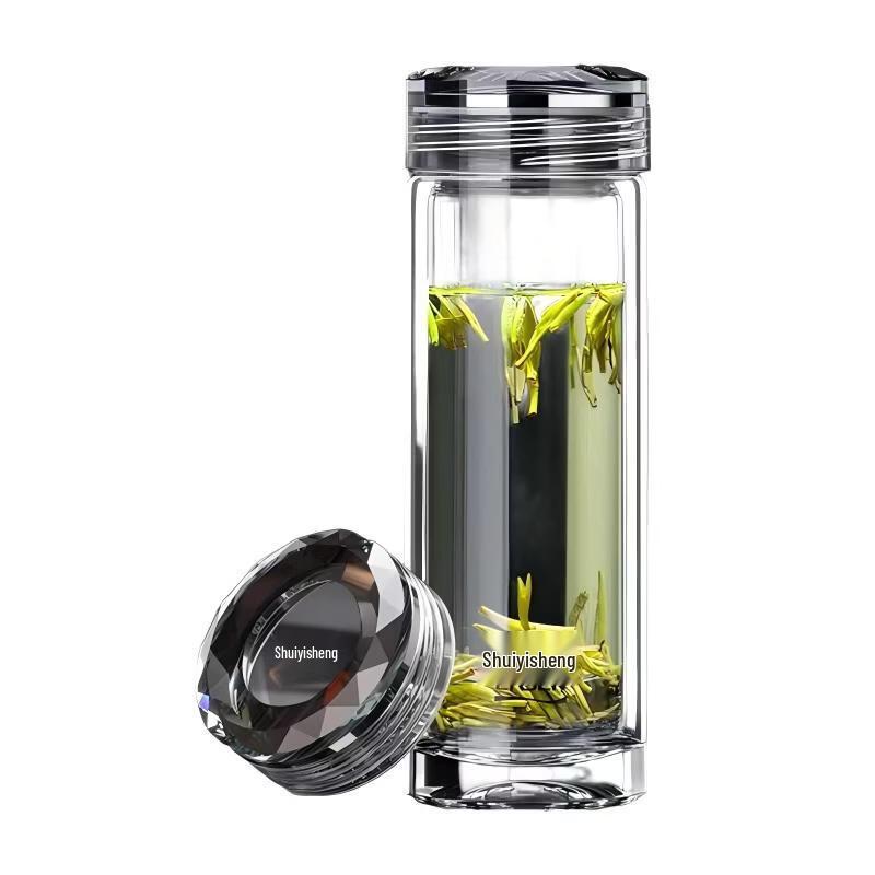 Portable Double Wall Glass Tea Infuser Bottle