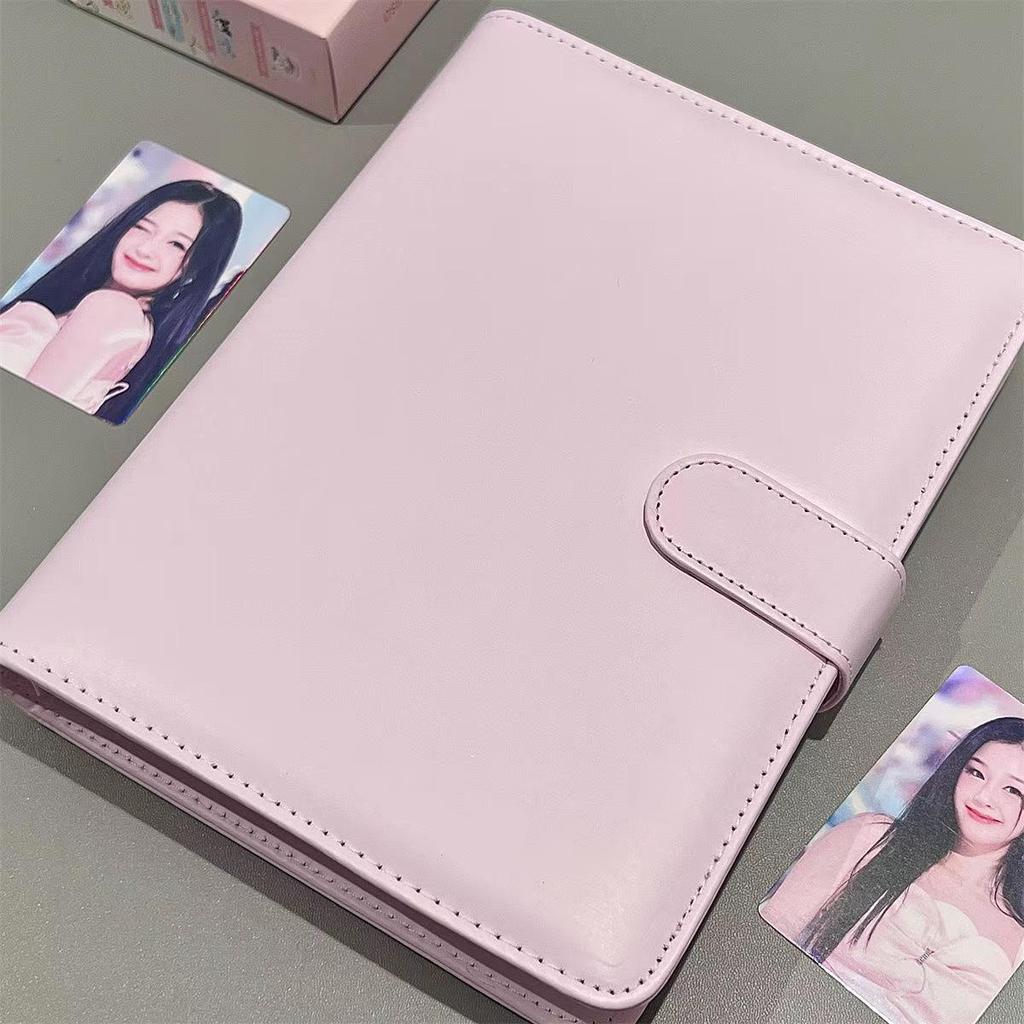 A5 PU Leather Card and Photo Album, Xiaohongshu Style - High-Value, Solid Color Design, Ideal for Star-Collecting and Card Storage